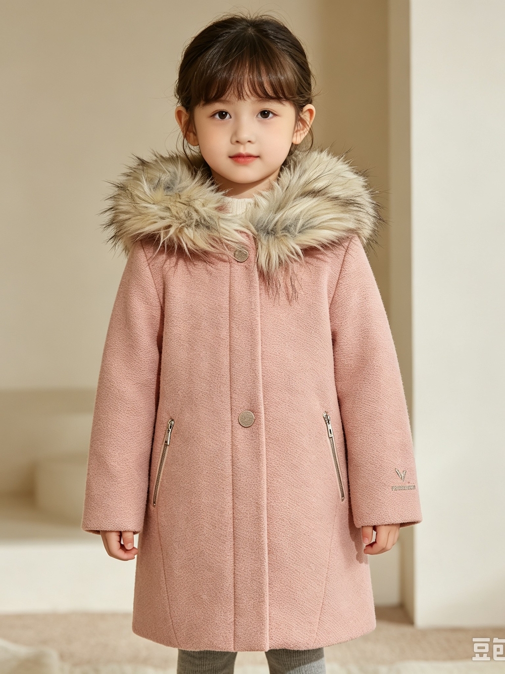 2/80 French brand Catimini pink girl coat